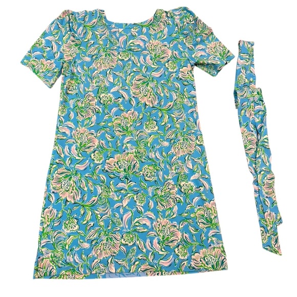 Lilly Pulitzer Harriet Dress in Color Cumulus Blue Chick Magnet Size XL - Picture 7 of 10